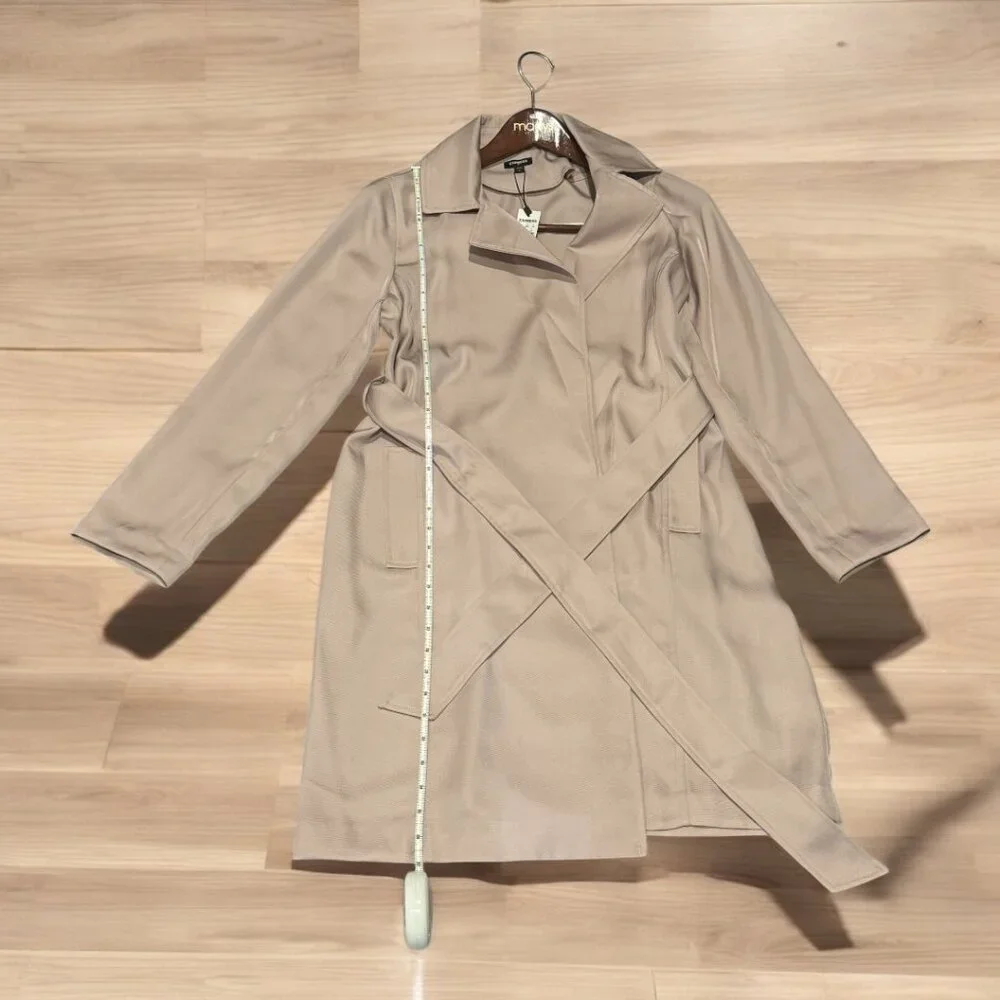 Express Light Pink Trench Jacket | Silky Feel | Size Medium - Picture 3 of 5